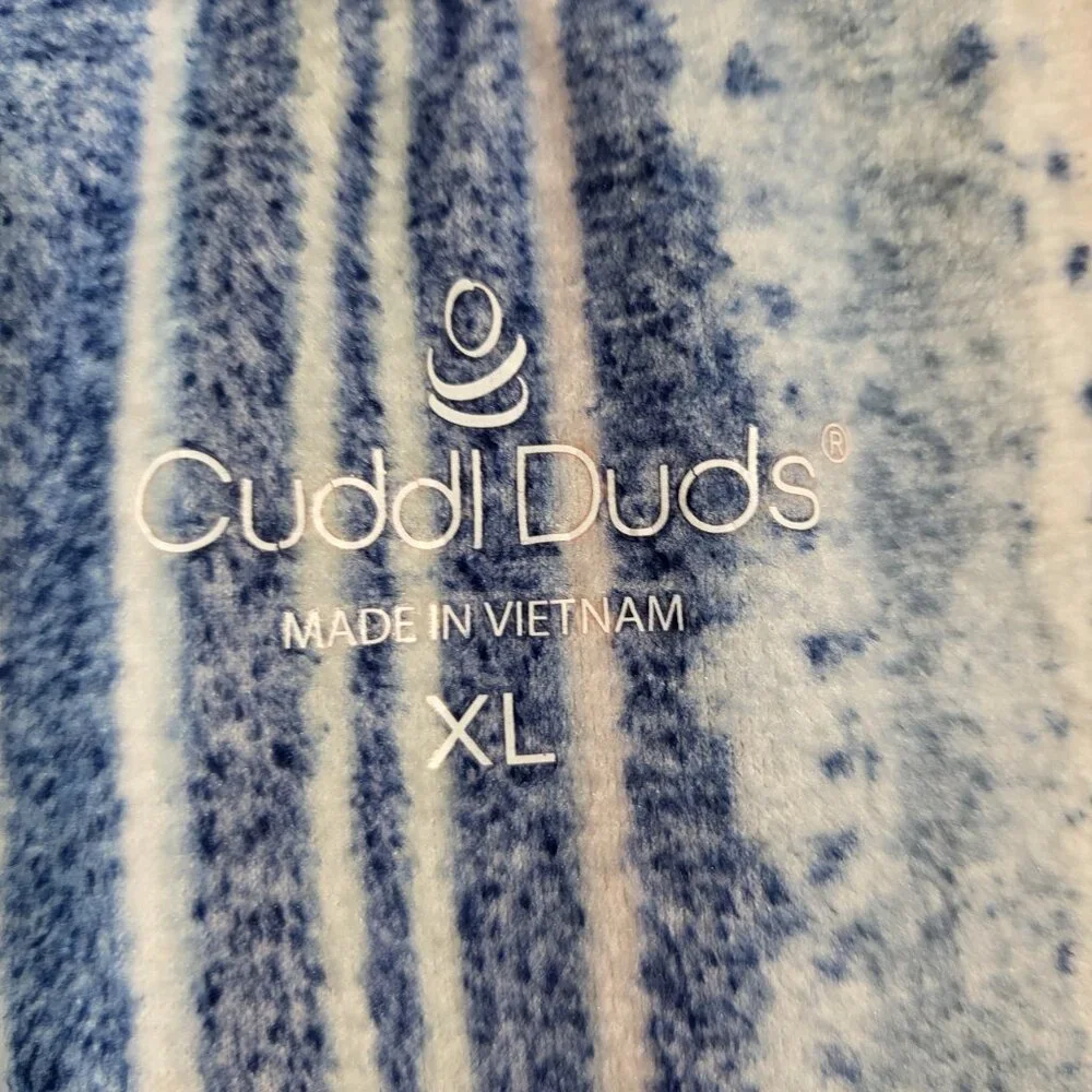 Cuddl Duds Ultra Plush Velvet Fleece Jogger Pant Size XL Blue/Pink Stripes - Picture 5 of 7